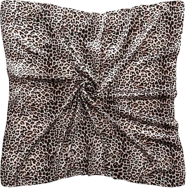 35-inch Square Silk-Like Head Scarf for Hair and Nightwear