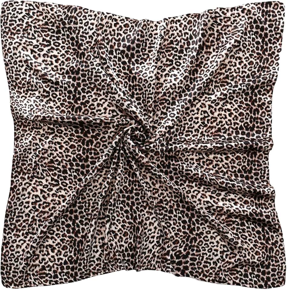 35-inch Square Silk-Like Head Scarf for Hair and Nightwear