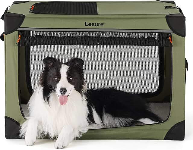 Soft Collapsible 36-Inch Dog Crate for Indoor and Outdoor Use