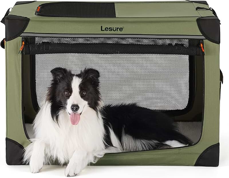 Soft Collapsible 36-Inch Dog Crate for Indoor and Outdoor Use