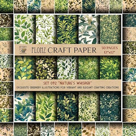 Greenery Illustration Scrapbook Paper, 30 Pages