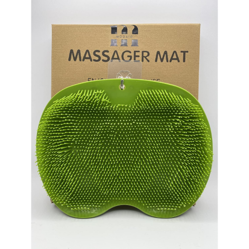MODAIO Non-Slip Multi-Body Massager and Scrubber for Back, Buttocks, Feet-Scrubber XL Size Mat with Hanger Tag Included (Green)
