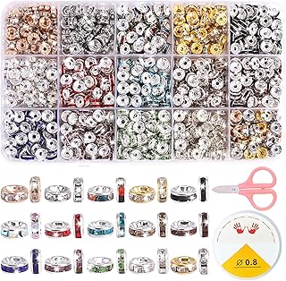 902 Pieces of 8mm Crystal Rhinestone Spacer Beads