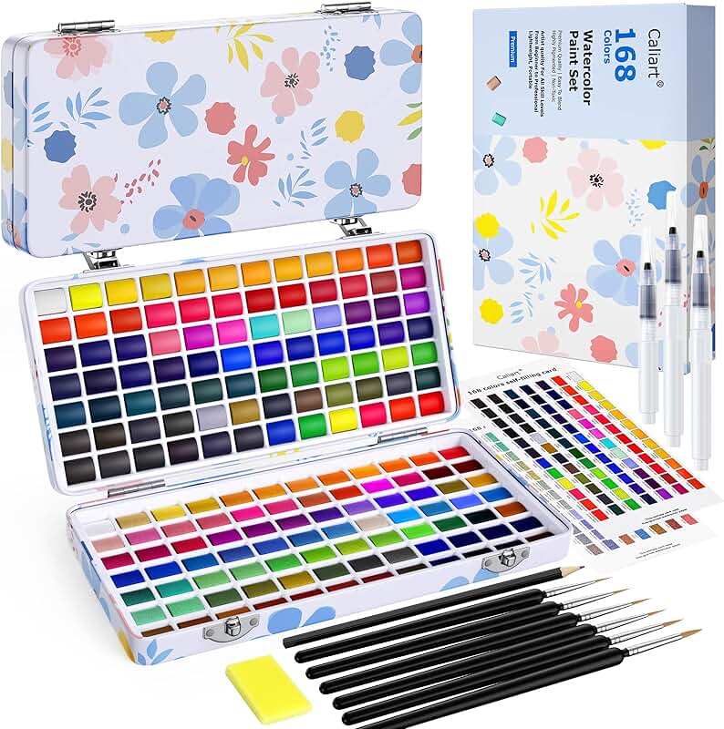 168-Color Watercolor Paint Set for Artists and Beginners