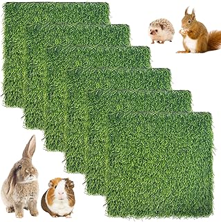 6 Reusable Artificial Rabbit Grass Mats for Small Pets