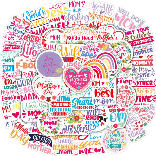100 Mother's Day Vinyl Stickers for Gifts and Crafts