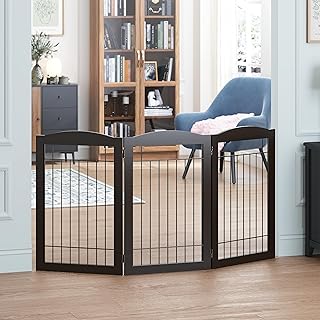 Freestanding Wire Pet Gate for Dogs, 30 Inches Tall