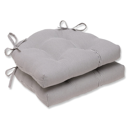 Oxford Charcoal Reversible Chair Pad Set of 2), Grey