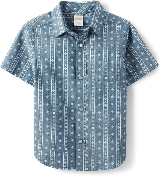 Short Sleeve Button-Up Shirt for Boys and Toddlers