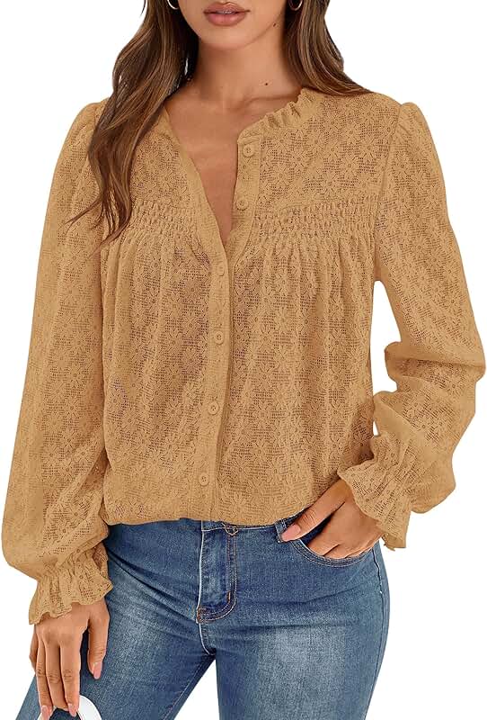 Lace Long Sleeve Fall Women's Blouse