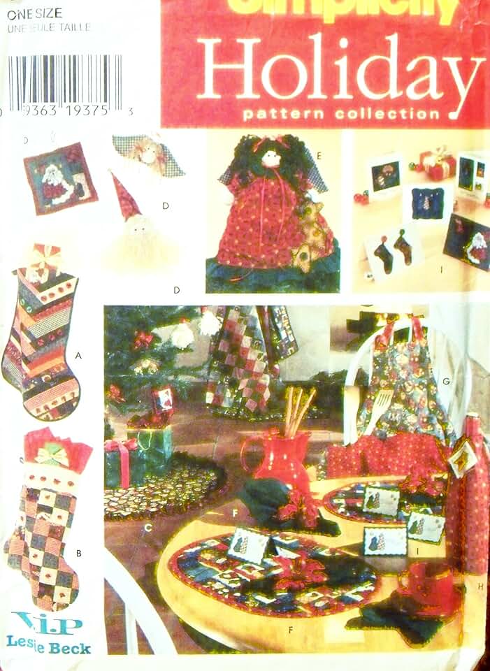 Sewing Pattern for Christmas Stocking, Treeskirt, Ornaments