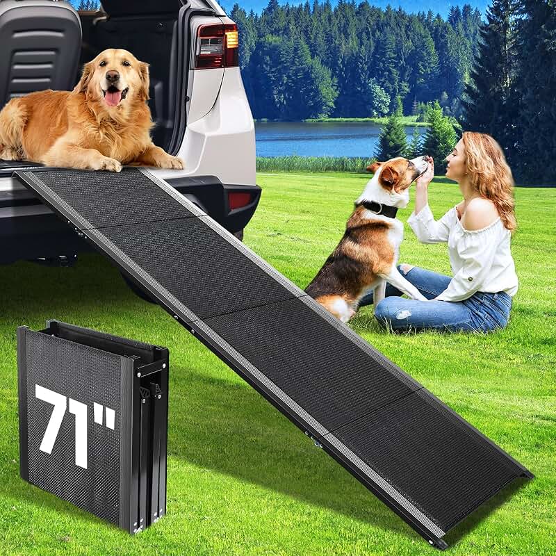 Dog Car Ramp, 71x17 Inches, Non-Slip, Portable