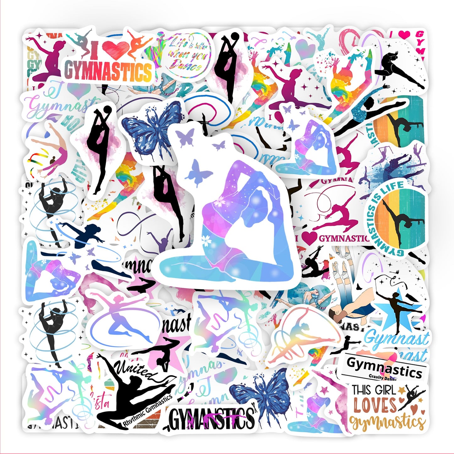 50PCS Gymnastics Stickers for Water Bottles and More