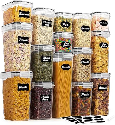 15-piece airtight food storage container set with lids