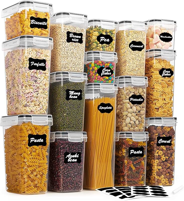 15-piece airtight food storage container set with lids