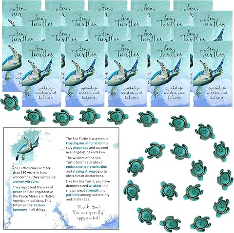 20 Gift Sets of Turquoise Sea Turtle Cards and Keepsakes