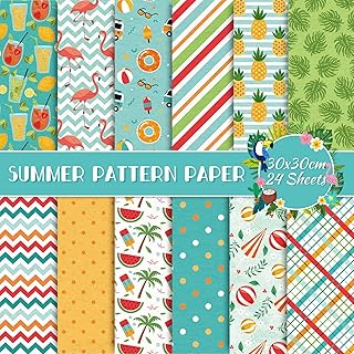 Summer Pattern Paper Pack with 12 Designs, 24 Sheets