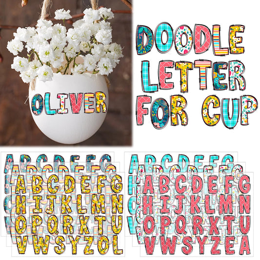 Set of 6 Custom UV DTF Letter Stickers for Cups and More