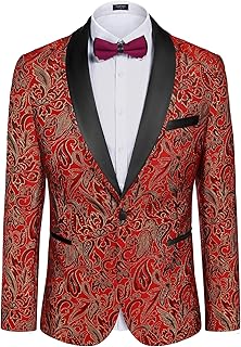 Men's Slim Fit Floral Tuxedo Jacket for Formal Events