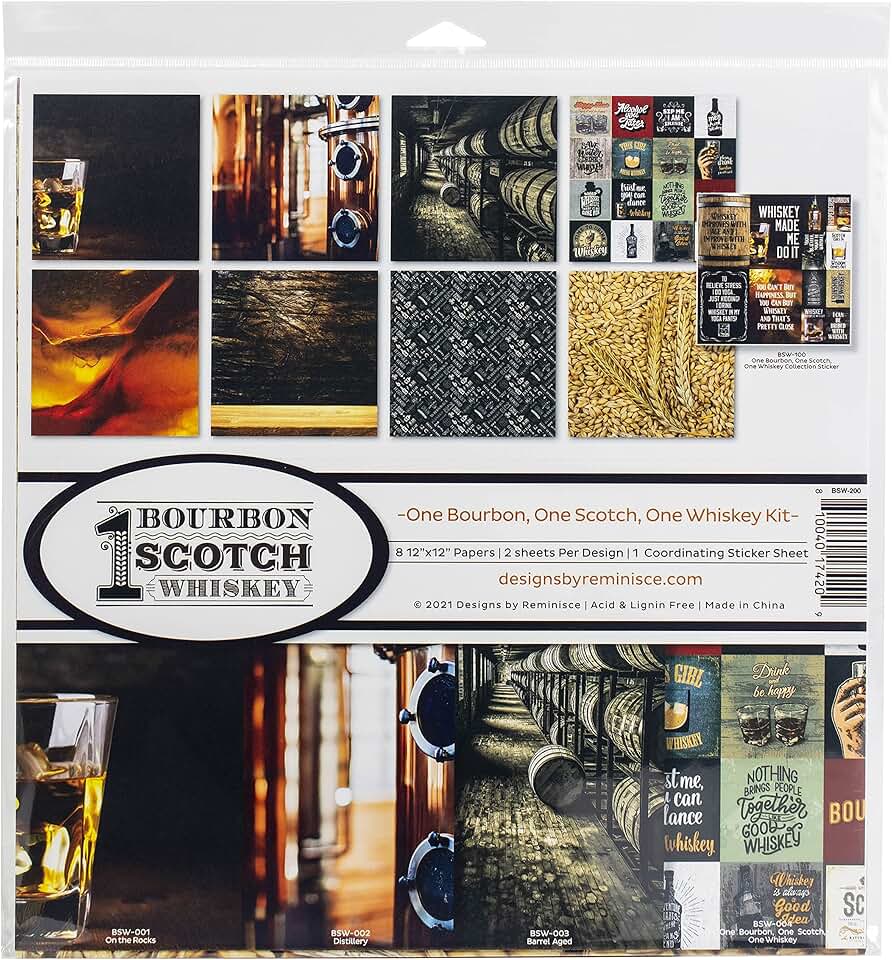 Whiskey Scrapbook Collection Kit for Paper Crafts