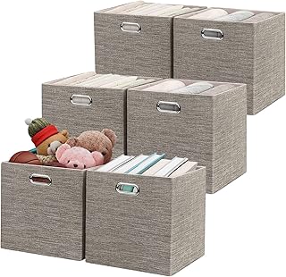 Three Thick Collapsible Storage Bins, 6 Pack