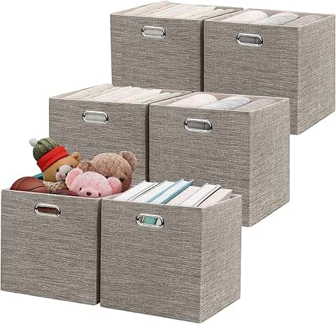 Three Thick Collapsible Storage Bins, 6 Pack