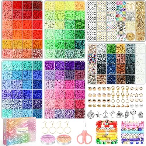 20,000 Clay Beads Jewelry Making Kit with 120 Colors