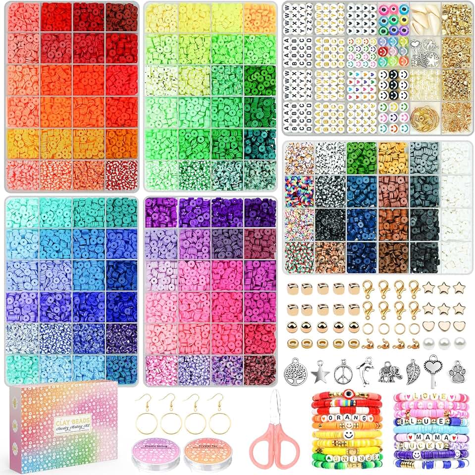 20,000 Clay Beads Jewelry Making Kit with 120 Colors