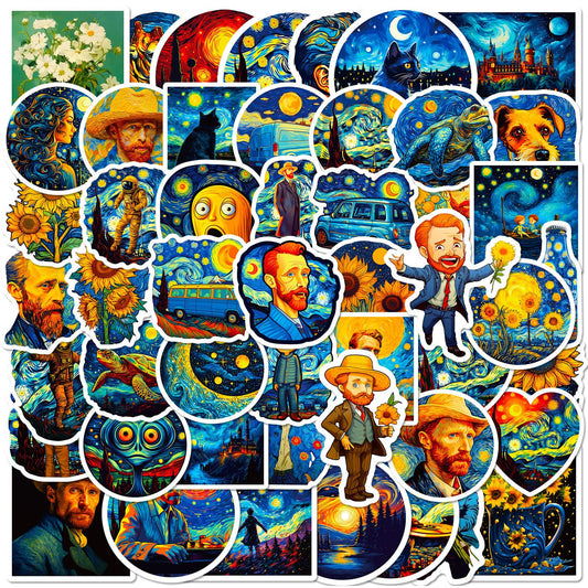 50 Starry Night Artistic Vinyl Stickers