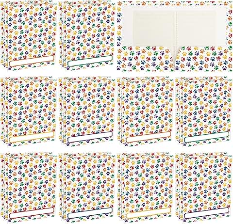 24 Paw Print Dog Folders with Pockets for Kids and Students