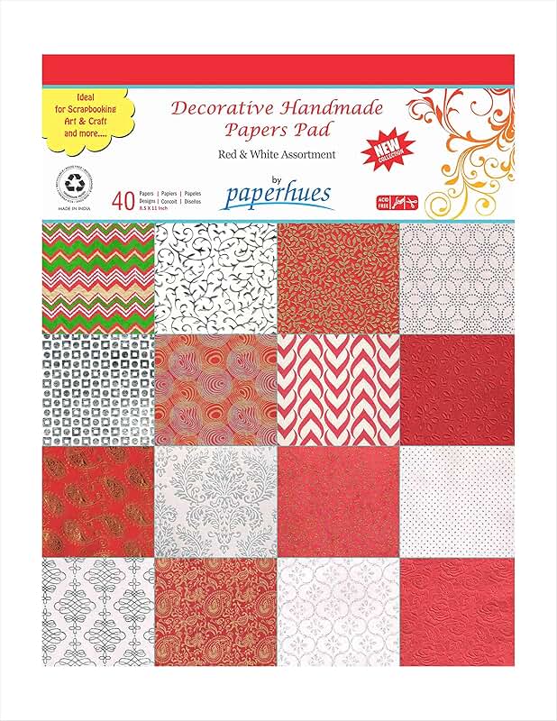 Red and White Celebration Scrapbooking Paper Pack