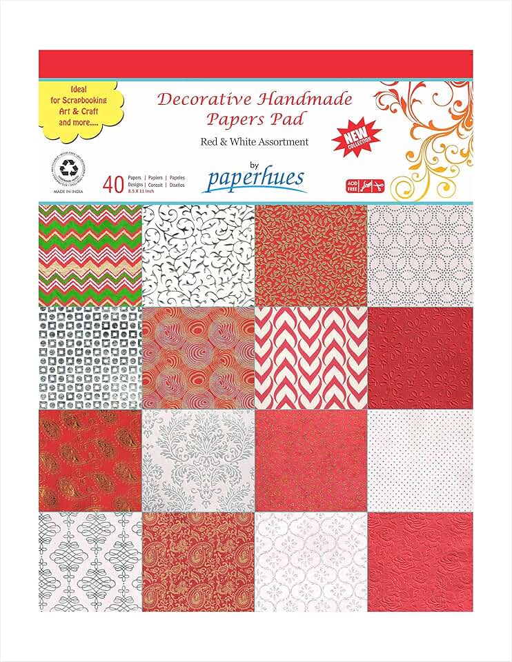 Red and White Celebration Scrapbooking Paper Pack