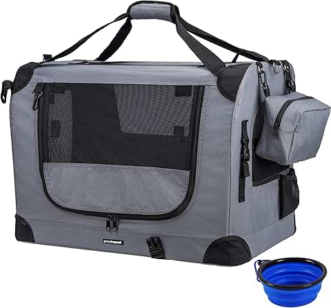 Large Cat and Dog Carrier with Collapsible Bowl
