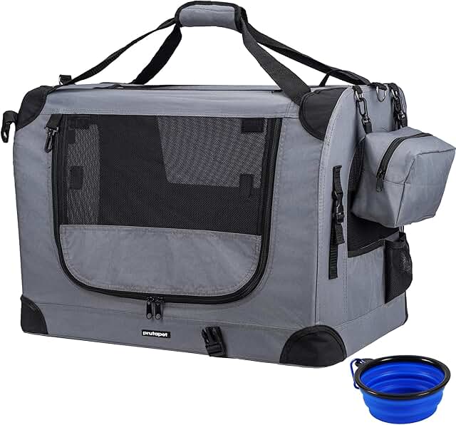 Large Cat and Dog Carrier with Collapsible Bowl
