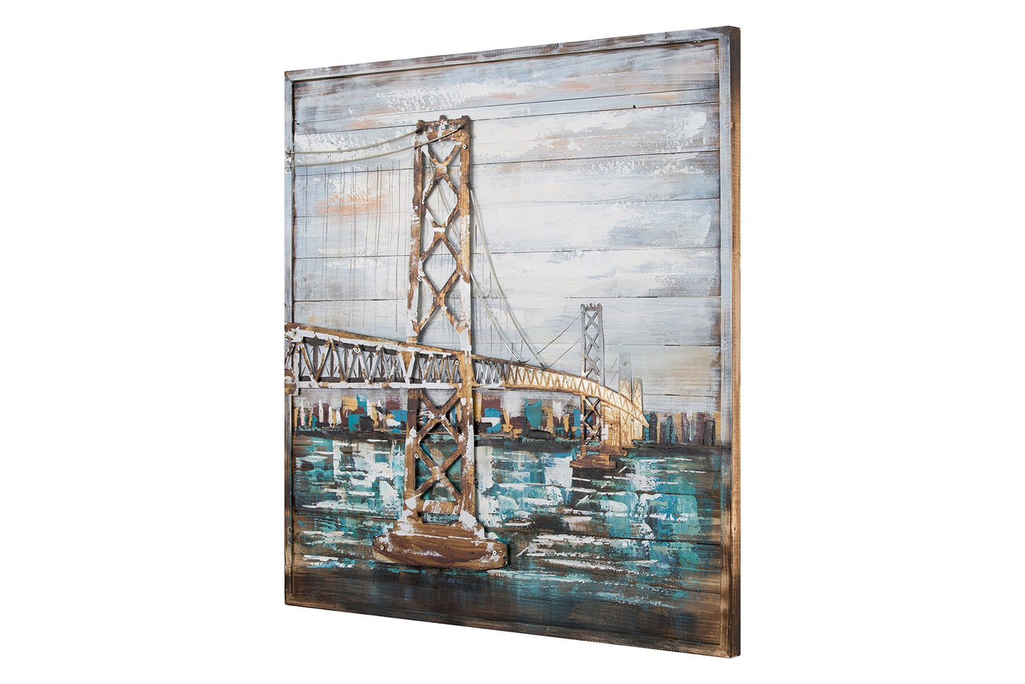 Casa 425A20 Oakland Bay Bridge Wall Art, Grey, Brown