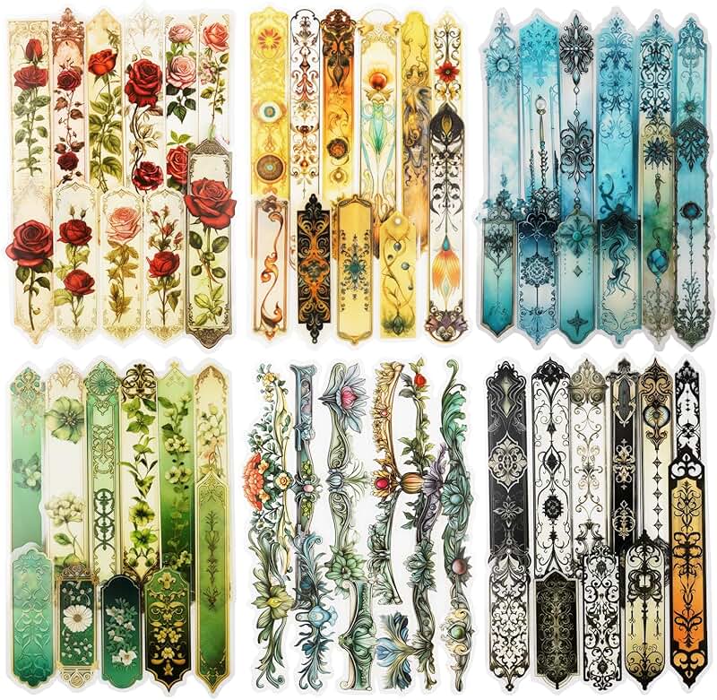 120pcs Vintage Style PET Sticker Set for Scrapbooks and Journals