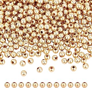 About 1000 Gold-Plated Brass Beads for Jewelry Making