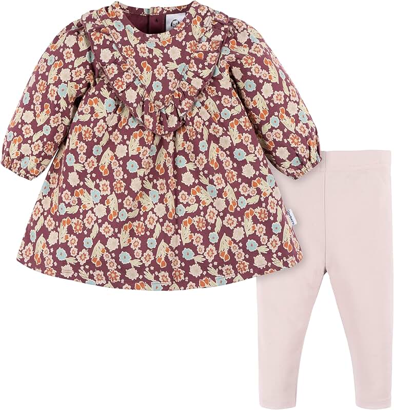 Baby Girls' 2-Piece Dress and Leggings Set