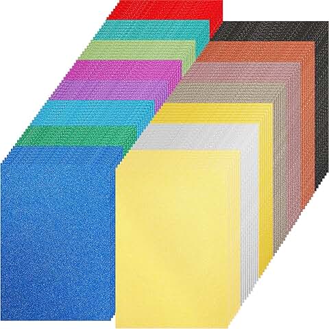 210 Sheets Glitter Cardstock in 15 Colors for Crafts and Scrapbooking