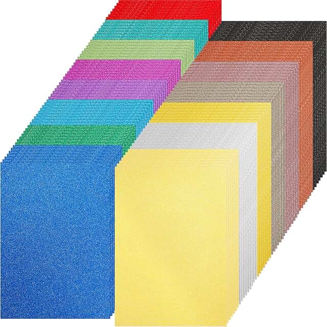 210 Sheets Glitter Cardstock in 15 Colors for Crafts and Scrapbooking