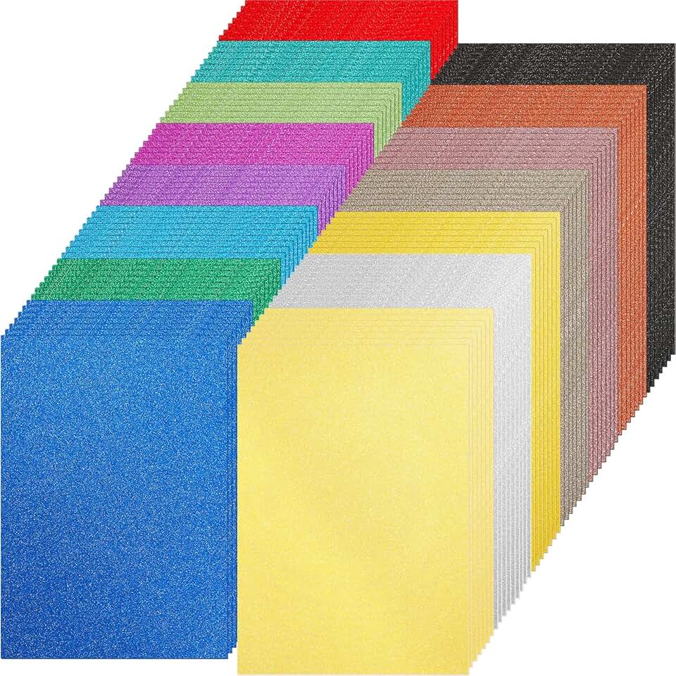 210 Sheets Glitter Cardstock in 15 Colors for Crafts and Scrapbooking