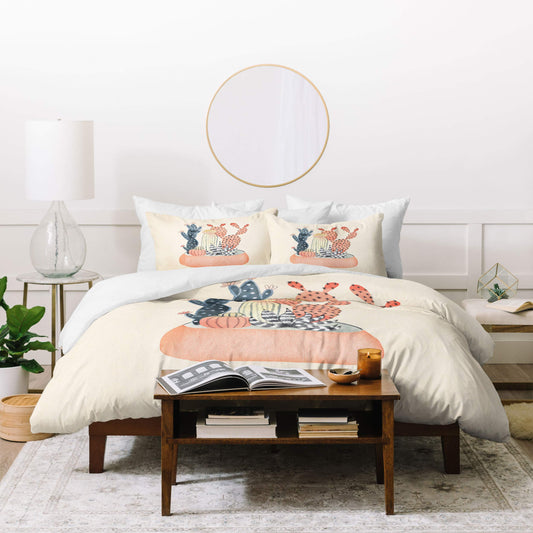Dash and Ash Plants for Days Duvet Set with Pillow Sham, Twin, Multi