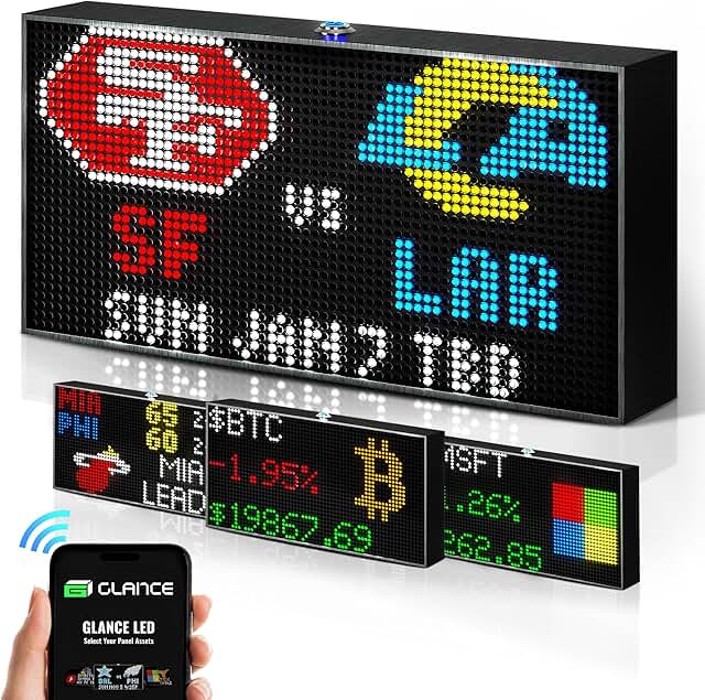 Customizable LED Display Ticker for Sports, Weather, and More