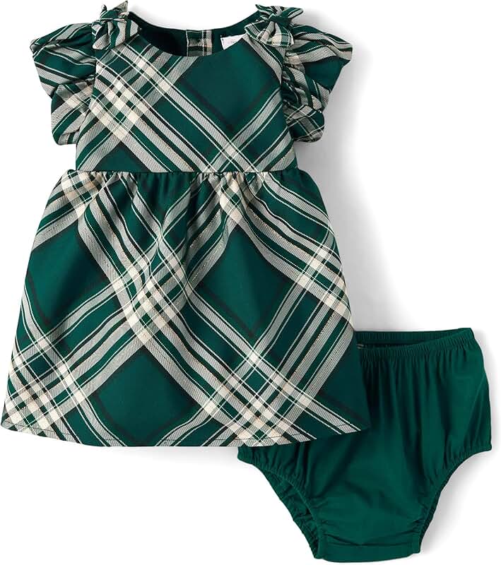 Baby Girl Short Sleeve Dress and Diaper Cover Set
