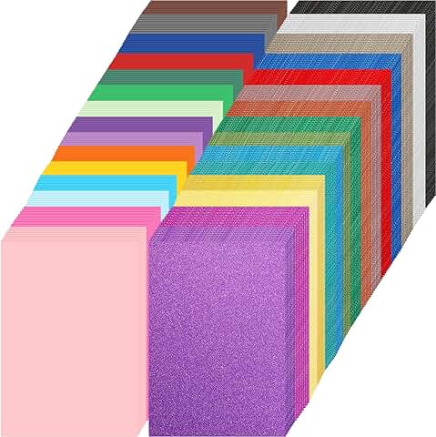 240 Pack Colored Glitter Cardstock for Crafts