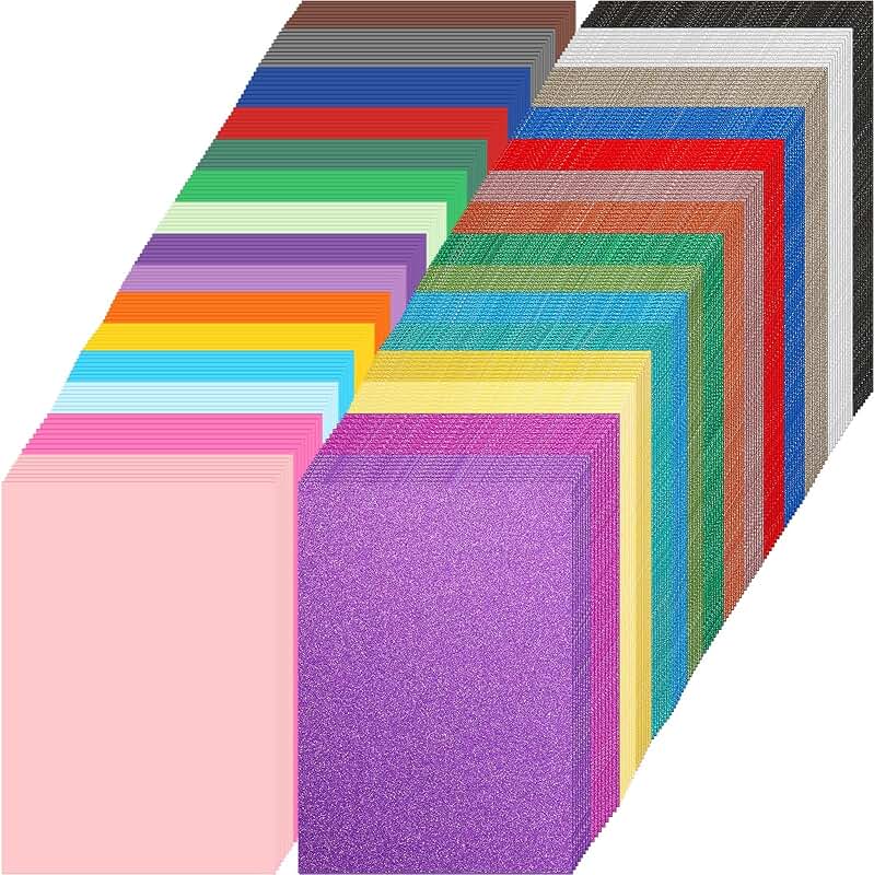 240 Pack Colored Glitter Cardstock for Crafts