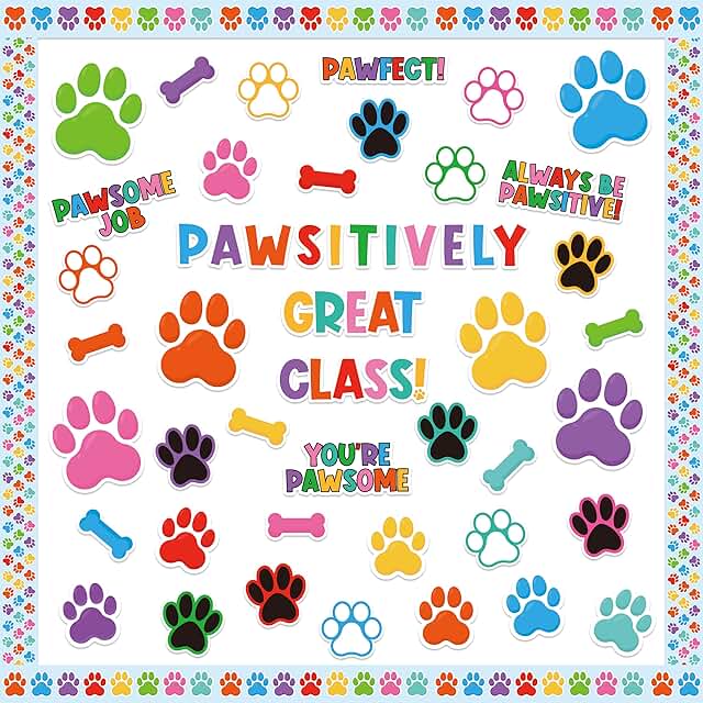 111-Piece Paw Print Classroom Decor Set