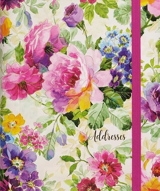 Large Peony Garden Address Book