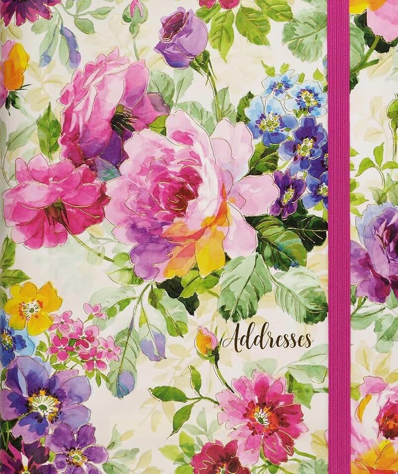Large Peony Garden Address Book