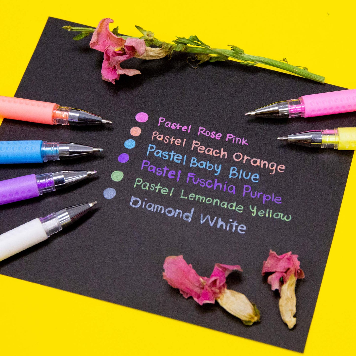 Pastel Color Gel Pen 0.8mm with Comfort Grip, 6 Pack
